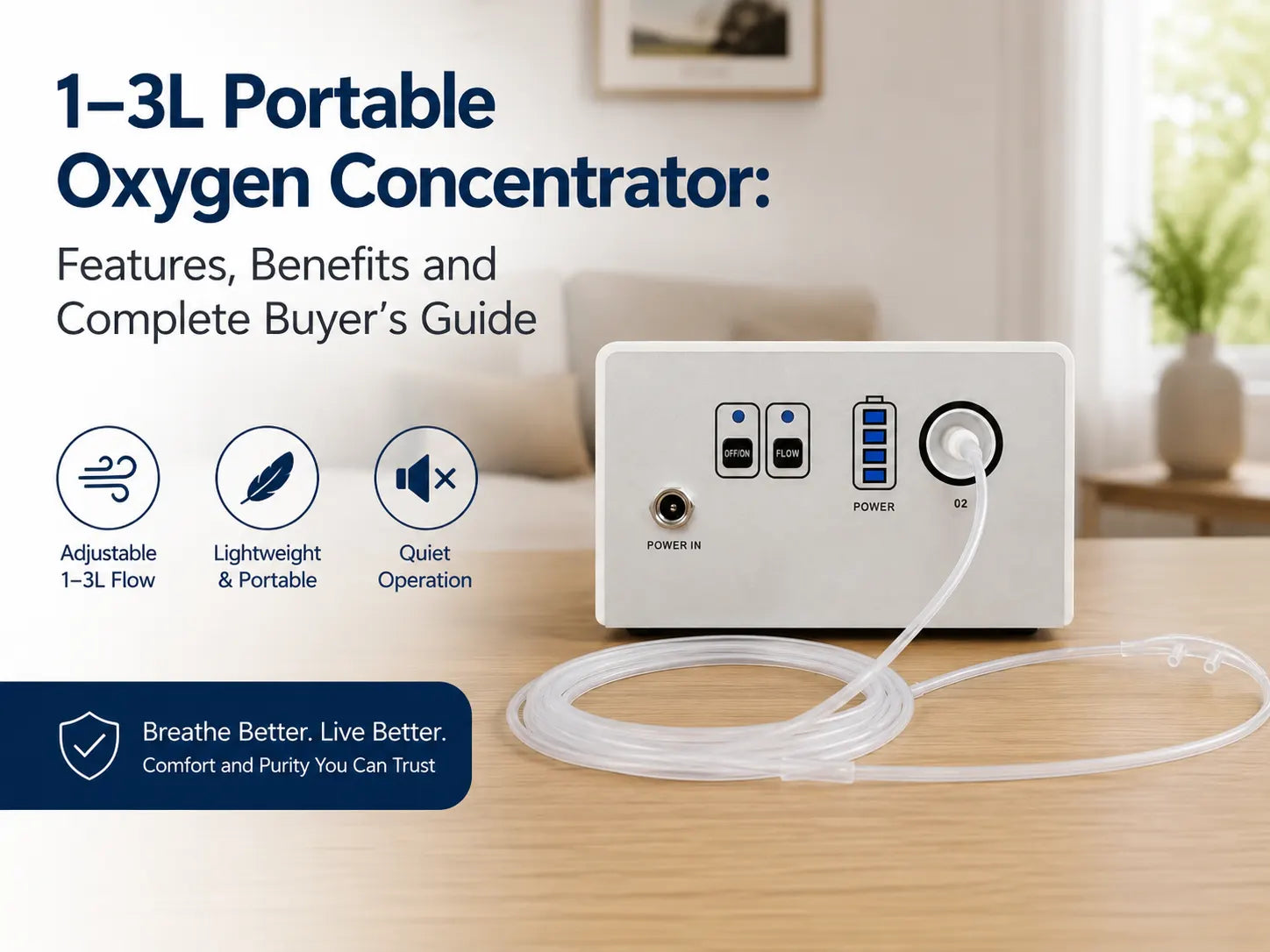 1–3L Portable Oxygen Concentrator Features, Benefits